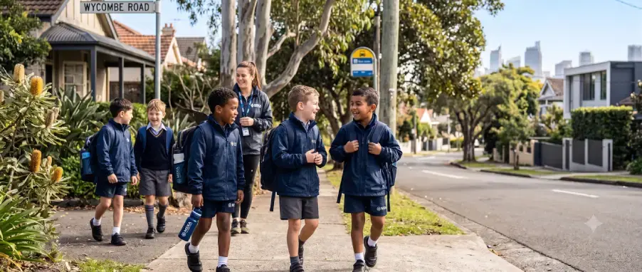 Kids walking to Multi-Sport Kids Academy sessions